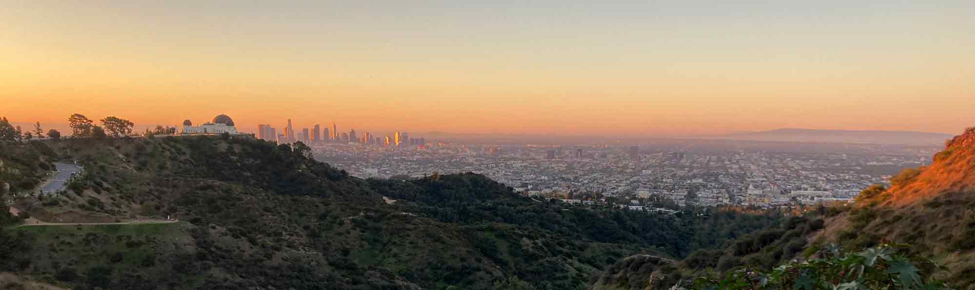 LA skyline and Observatory